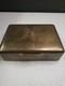 Vintage Brass Hinged Lid Mens Dresser Trinket Box With Wood Lining