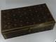 Vintage Brass Inlaid Wooden Storage Box Decorative Chest With Lattice Design