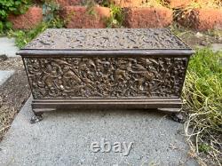 Vintage Brass Reposed Trinket Box Keep Sake