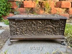 Vintage Brass Reposed Trinket Box Keep Sake