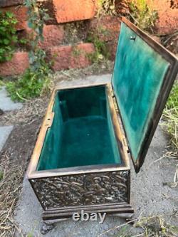 Vintage Brass Reposed Trinket Box Keep Sake