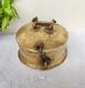 Vintage Brass Royal Jewelry Box With Delicate Carving, Chain, Latch And Handle Z5