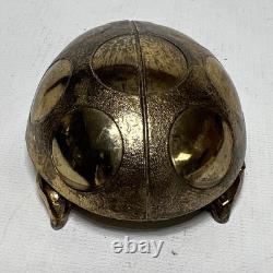 Vintage Brass and Enamel Japanese Ladybug Trinket Pill Jewelry Box RARE