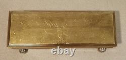 Vintage Bronze Lions Foot Tobacco Box withRosewood Lining Engraved Christmas 1936