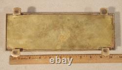 Vintage Bronze Lions Foot Tobacco Box withRosewood Lining Engraved Christmas 1936