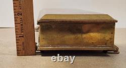 Vintage Bronze Lions Foot Tobacco Box withRosewood Lining Engraved Christmas 1936