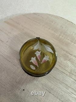 Vintage Brown Glass trinket box with gilding between 1850-60