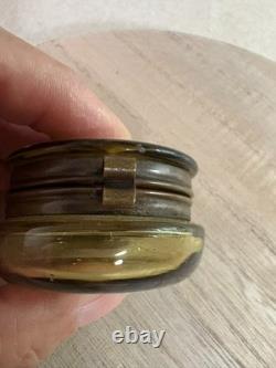 Vintage Brown Glass trinket box with gilding between 1850-60