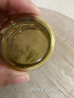Vintage Brown Glass trinket box with gilding between 1850-60
