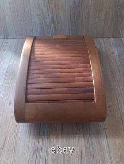 Vintage Bruce Erdman Circa 1980 Cherry Wood Tambour Jewelery Box