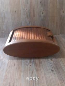 Vintage Bruce Erdman Circa 1980 Cherry Wood Tambour Jewelery Box