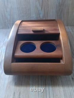 Vintage Bruce Erdman Circa 1980 Cherry Wood Tambour Jewelery Box