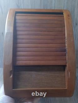 Vintage Bruce Erdman Circa 1980 Cherry Wood Tambour Jewelery Box