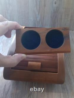 Vintage Bruce Erdman Circa 1980 Cherry Wood Tambour Jewelery Box