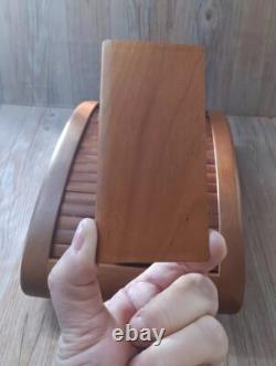 Vintage Bruce Erdman Circa 1980 Cherry Wood Tambour Jewelery Box