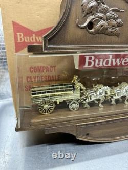 Vintage Budweiser Beer Clydesdale Spectacular Lighted Sign And Clock With Box