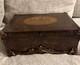 Vintage Burl Walnut Box Baroque-style Trim Hand Painted Indian Elephant