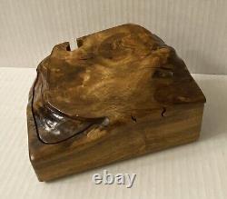 Vintage Burl Wood Puzzle Jewelry Box by Jeff Vollmer