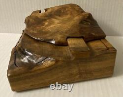 Vintage Burl Wood Puzzle Jewelry Box by Jeff Vollmer