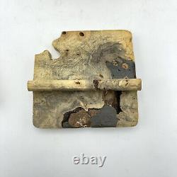 Vintage Burl Wood Puzzle Jewelry Stash Box Hand Carved Cube Sculpture Minimalist