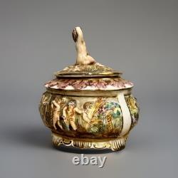 Vintage CAPODIMONTE Italy Cherubs Trinket Box