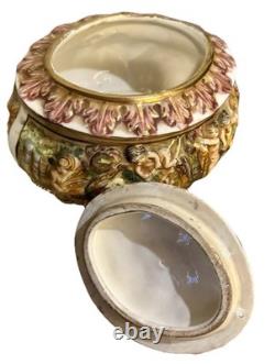 Vintage CAPODIMONTE Italy Cherubs Trinket Box