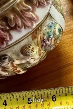 Vintage CAPODIMONTE Italy Cherubs Trinket Box