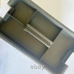 Vintage CRAFTSMAN Portable Plastic Tool Box + Stacking Trays Gray