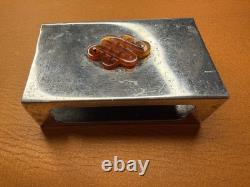 Vintage Cartier Sterling Silver Matchbox Holder 28 grams with Carnelian Gemstone