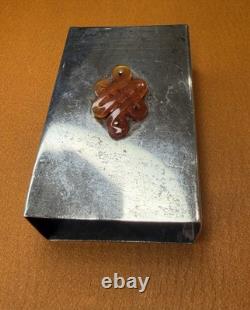 Vintage Cartier Sterling Silver Matchbox Holder 28 grams with Carnelian Gemstone