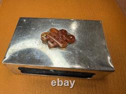 Vintage Cartier Sterling Silver Matchbox Holder 28 grams with Carnelian Gemstone