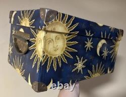 Vintage Celestial Sun Moon Stars Storage Trunk Whimsigoth Y2K TriCoastal