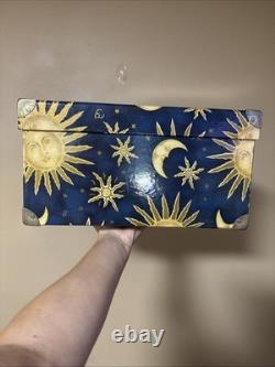 Vintage Celestial Sun Moon Stars Storage Trunk Whimsigoth Y2K TriCoastal