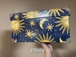 Vintage Celestial Sun Moon Stars Storage Trunk Whimsigoth Y2K TriCoastal