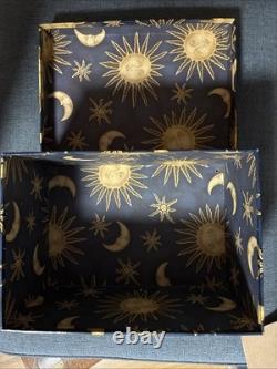 Vintage Celestial Sun Moon Stars Storage Trunk Whimsigoth Y2K TriCoastal