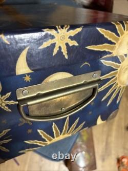 Vintage Celestial Sun Moon Stars Storage Trunk Whimsigoth Y2K TriCoastal