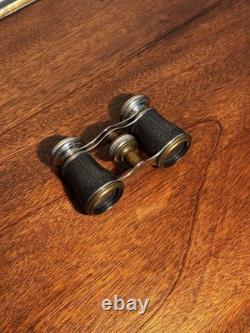Vintage Chevalier Paris Opera Glasses Binoculars with Box Hunting Scene