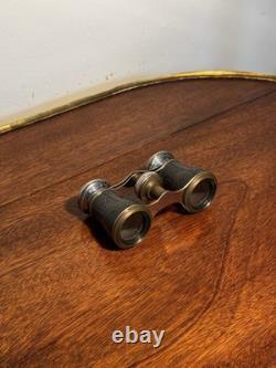 Vintage Chevalier Paris Opera Glasses Binoculars with Box Hunting Scene