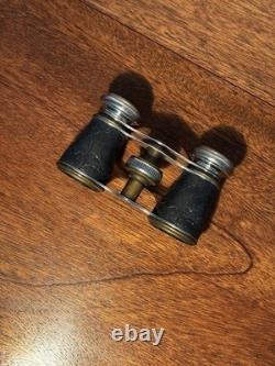 Vintage Chevalier Paris Opera Glasses Binoculars with Box Hunting Scene