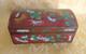Vintage Chinese Enamel Cloisonne Box Red With Chrysanthemums 6 Long Ca 1950-70s