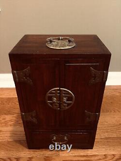 Vintage Chinese Huali wood 5 drawer Dressing case Jewelry Box 12H