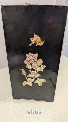 Vintage Chinese Jewelry Box Cabinet Brass with Perl Inlay