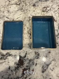 Vintage Cloisonné Enameled Ace Card Box with Lid