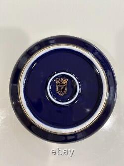 Vintage Cobalt Blue Royal Limoges France 22-Karat Gold Jewerly Box