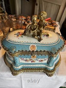 Vintage Coffin / Treasures Box With Sweet Cherubs