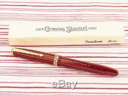 Vintage Conway Stewart 74 Red Herringbone Grecian Speedy-phil Fountain Pen Boxed