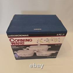 Vintage Corning Ware Blue Dusk 6 Pc Trio Casserole Set NEW Sealed Box 6017722