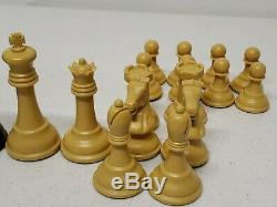 Vintage DRUEKE #36 H Extra Heavy Chessmen'' set with ORIGINAL BOX