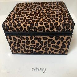 Vintage Decorative Animal Leopard Print Box with Hinged Lid Excellent Condition