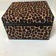 Vintage Decorative Animal Leopard Print Box With Hinged Lid Excellent Condition